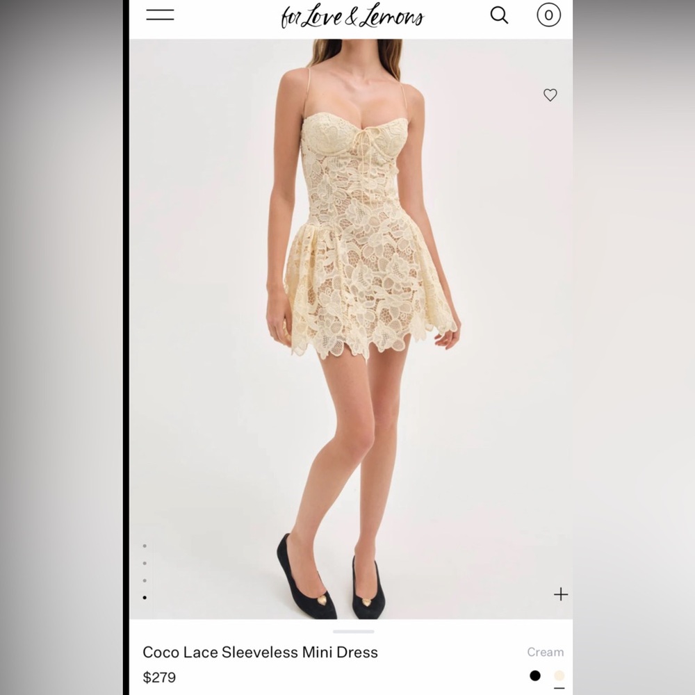 For Love And Lemons Cream Lace Mini Dress
